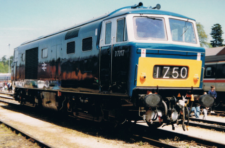 'Hymek' class number D7017 at Riverside yard, Exeter